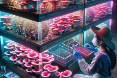 Urban Indoor Farming: Year-Round Pink Oyster Mushroom Cultivation with Advanced Lighting Techniques